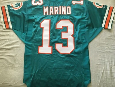 Camiseta Dan Marino Miami Dolphins 1996 Auténtica Wilson Modelo Juego Talla 46 Aqua Foto 1 de 2