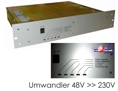 48V DC  230V AC SPANNUNGSWANDLER 300 W WECHSELRICHTER POWER ADAPTER 48VOLT   230 - Bild 1 von 3