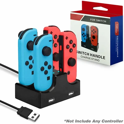 Suporte de carregador para Joy Con/ Nintendo Switch 4 em 1 Joy-Con estação de dock station de carregamento - Imagem 1 de 4