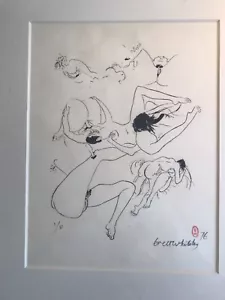 Brett Whiteley Lovers Series Ink Print 1976 L/Ed 1/10 Signed Including BW seal - Picture 1 of 4
