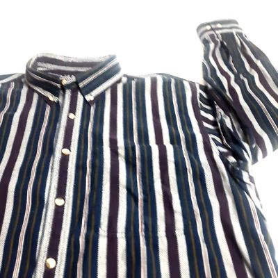 TRADER BAY Mens Corduroy Shirt Blue Striped Long Sleeve Button Down Size L - Image 1 of 4
