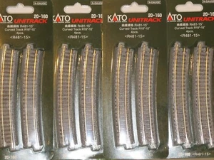 Kato Escala N 20-160 Pista Curvada R481-15 4 Piezas Por Paquete Lote de 4 - Imagen 1 de 1