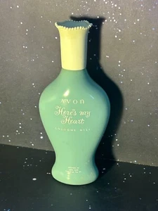 Avon Here's My Heart Cologne Nebelflasche 7" hellgrün mit perlbesetztem Verschluss - Bild 1 von 7