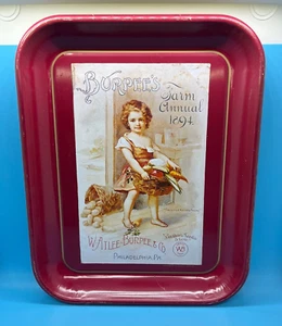 Burpee's Farm Annual 1894 Metal Tray "The Little Kitchen Friend" Burgundy 13x11 - Picture 1 of 5