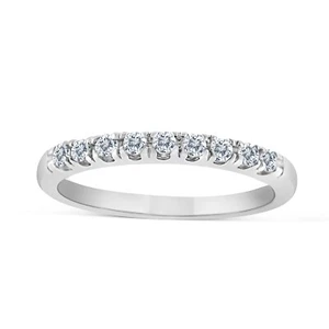 1/5ctw Diamond Wedding Band in 10k White Gold - Picture 1 of 3