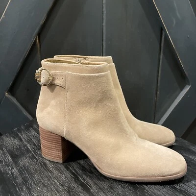 Tory Burch Sofia Suede Boots Booties 65mm in Sand - Women’s Size 8 NIB - Image 1 of 4