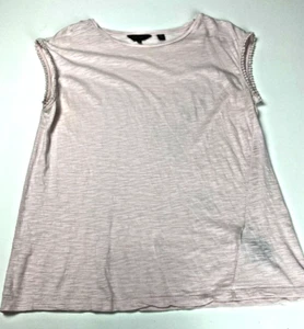 Ted Baker Broderie Trim Tee Polverosa Rosa Pallido Donna Taglia 3 T-Shirt Senza Maniche - Foto 1 di 11