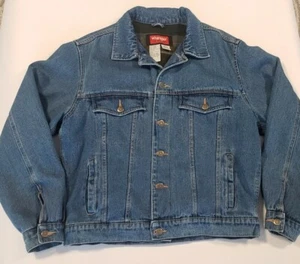 Chaqueta de Camionero Denim Wrangler Hero VGT Hombres Talla Mediana Manta Forrada Lavado Mediano - Imagen 1 de 12