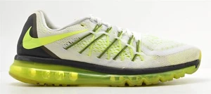 Mens Nike Air Max 2015 Running Shoes Size 12 White Black Volt Green 698902-107 - Picture 1 of 9