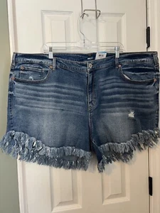 Plus Size Denim International Concepts Disressed Shorts - Picture 1 of 10
