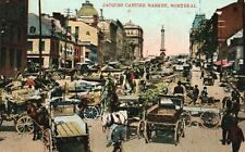 Vintage Postcard Jacques Cartier Public Market Shops Montreal Canada