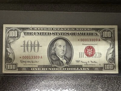 1966 $100 Red Seal US Note  *STAR NOTE* - Image 1 of 2
