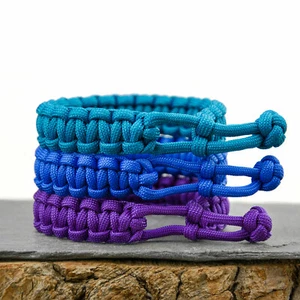 Mad Max Style verstellbares Paracord Survival Armband - blau, karibisch oder lila - Bild 1 von 8