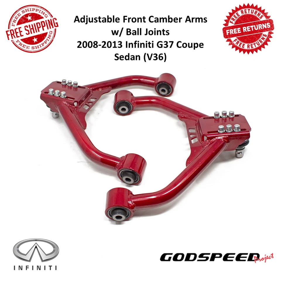 Godspeed Adjustable Front Camber Arms w/ Ball Joints For 2008-2013 Infiniti G37 - Image 1 of 4
