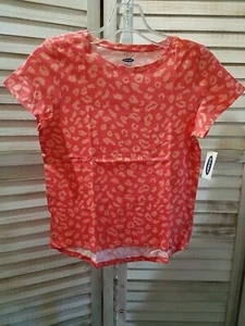 Old Navy Girls Shirt Size XL Pink Spot Designs Short Sleeves Tee Pullover - Picture 1 of 7