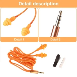 Corded Silicone Ear Plugs Reusable Noise Cancelling Earplugs for Hearing Protect - Picture 1 of 10
