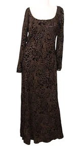 Carmen Marc Valvo Vintage Velvet Burnout Maxi Dress 8 Witchy Goth Whimsigoth - Picture 1 of 9