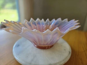 Fostoria Heirloom Pink Opalescent Free Form 13" Oblong Centerpiece Console Bowl - Picture 1 of 5