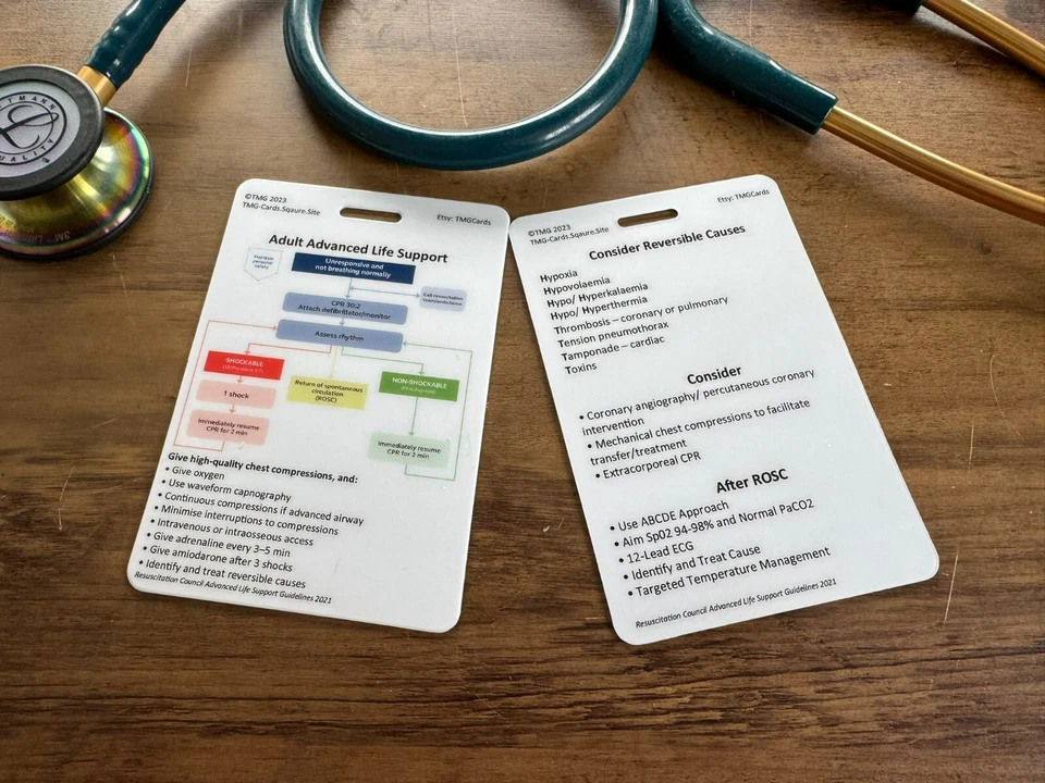 TMG CARDS Advanced Life Support (ALS) Healthcare, Nursing, Medical Educational Pocket Card