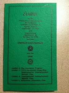 CoolHistory ++ 1973 EXHIBITS between CHRYSLER CORPORATION AND UAW - Picture 1 of 3