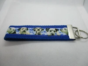 Schlüsselanhänger Dalmatiner Hund blaues Band an starkem Gurtband, Schlüsselanhänger, Armband (Tier) - Bild 1 von 6