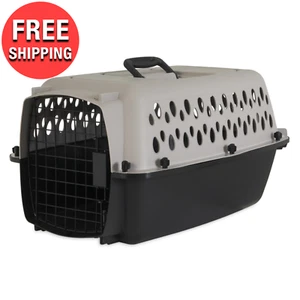 Small Plastic Dog Cat Kennel Hard-Sided Pet Travel 23" Carrier Crate 15 lb. Pets - Picture 1 of 12