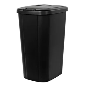 Trash Can Garbage 13 Gallon Bin Touch Lid Spring Loaded Kitchen Black Tall Slim - Picture 1 of 10