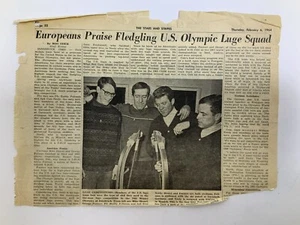 Stars And Stripes 1964 Feb 6, 1964 IX Winter Olympics Luge Team Newspaper Clip - Picture 1 of 8