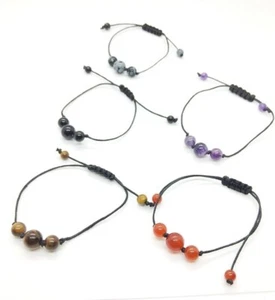 Crystal Gemstone Bracelet 7 Chakra Bead Anxiety Stone Jewellery Healing Reiki UK - Picture 1 of 35