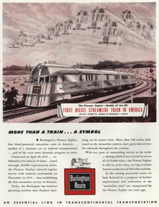 1944 Burlington Route: First Diesel Streamline Train Vintage Print Ad - Picture 1 of 1