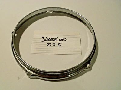 Slingerland USA Mini Tom Drum Hoop 8" 5 Hole Flange Chrome NOS - Image 1 of 2