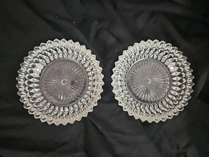 Lot Of 2 Vintage Sawtooth Starburst Crystal Glass Bowls 5.5" - Picture 1 of 7