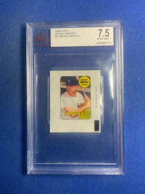 Calcomanías de béisbol 1969 Topps Mickey Mantle en muy buena condición 7,5 casi nuevo++ Hof Yankees Foto 1 de 2
