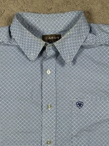 Ariat Knopfleiste Kurzarm blau kariert Herren Large " - Bild 1 von 5