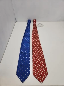 2 Seemann Schepps rot blau Muscheln Herren Seidenkrawatte Top Paar - Bild 1 von 9