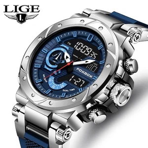 Reloj de lujo para hombres cuarzo buceo reloj deportivo digital brillante impermeable reloj de pulsera - Imagen 1 de 16