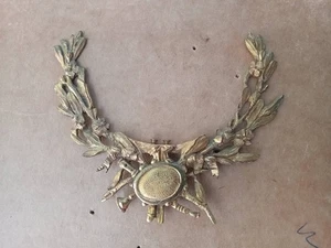 Antique Gilded Bronze Ornament/Decoration For French Portico Type Clock-19c. - Picture 1 of 7