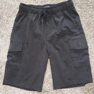 Boys Black Buffalo By David Bitton Zoltan Straight Fit Drawstring Shorts S 8 - Picture 1 of 4