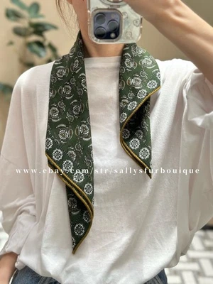 Sallys 70% Cachemira y 30% Seda Bufanda Estampado Paisley Doble Cara Cuello 26" Foto 1 de 4