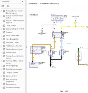 Ford F-59 Commercial Chassis 2017 Color Wiring Diagram Schematic V10 6.8L pdf - Bild 1 von 1