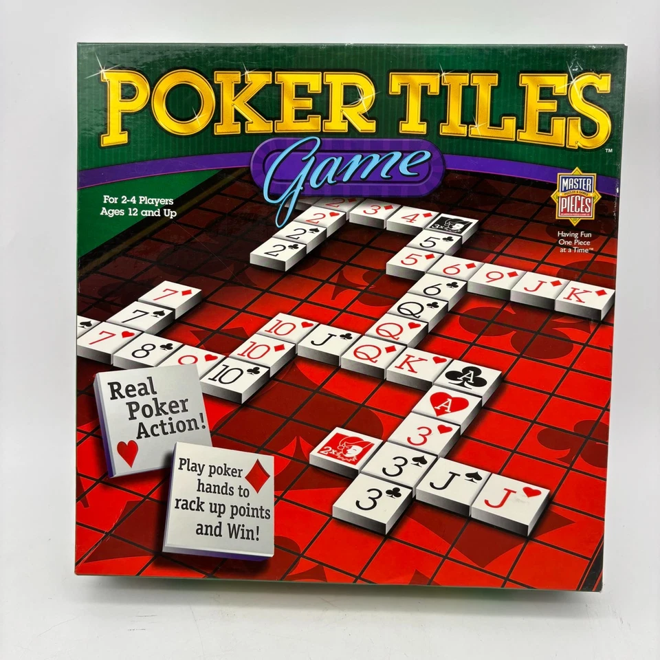 Poker Tiles Game COMPLETE MasterPieces 2005 Board Trays Family Friends - Image 1 of 4