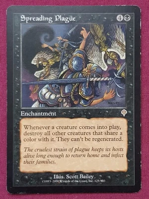 Magic The Gathering INVASION SPREADING PLAGUE black card MTG - Image 1 of 2