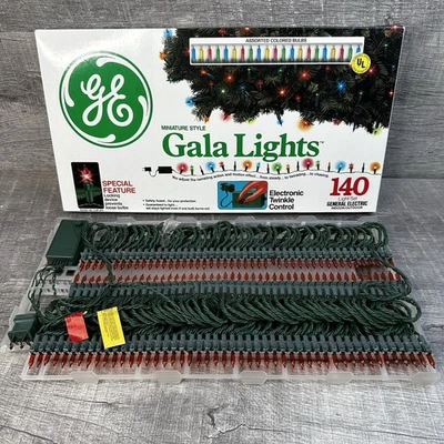 Juego de 140 luces vintage GE Holiday Light Show naranja con controlador de 8 programas Foto 1 de 4