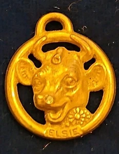 Hermoso colgante o dije de oro antiguo vintage de Elsie la Vaca - Imagen 1 de 2