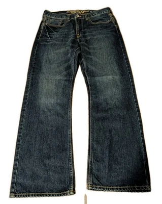 Jeans American Eagle Para Hombre 30x30 Azul Original Corte Bota Lavado Oscuro Denim Desteñido Foto 1 de 4