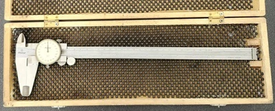 MITUTOYO 12” Inch DIAL CALIPER NO 505-628 w/Wooden Case Box - Image 1 of 4