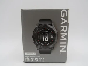 Garmin fenix 7X Pro Zaffiro Grigio Solare DLC Titanio Cinturino Nero 010-02778-10 NUOVO - Foto 1 di 3
