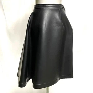 Comme Des Garcons Black Leather Deformed Skirt Knee Length - Picture 1 of 16
