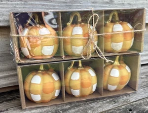 2 Boxes Of 3 Pumpkin Decor Each 3”H X 2.5”W Thanksgiving Halloween Autumn Fall - Picture 1 of 6