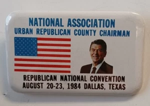 Ronald Reagan 1984 Urbano Republicano Dallas, TX Campaña Política Pinback Botón - Imagen 1 de 4
